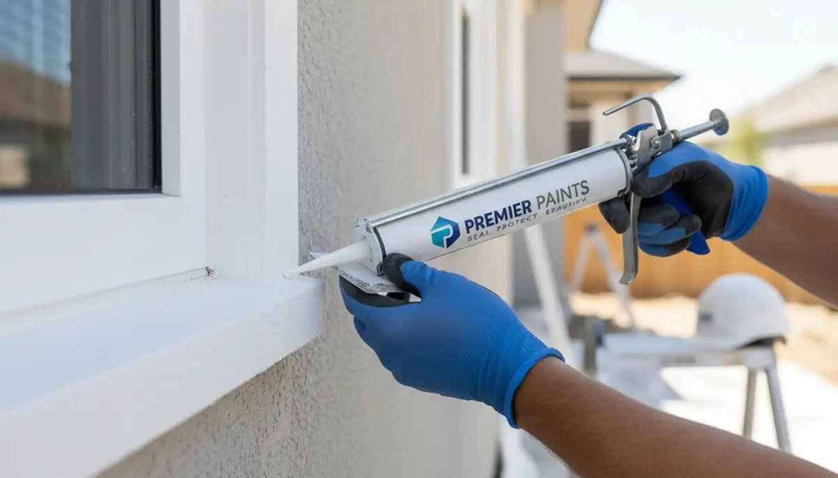 Professional caulking and sealing on Savannah GA home exterior for coastal weather protection
