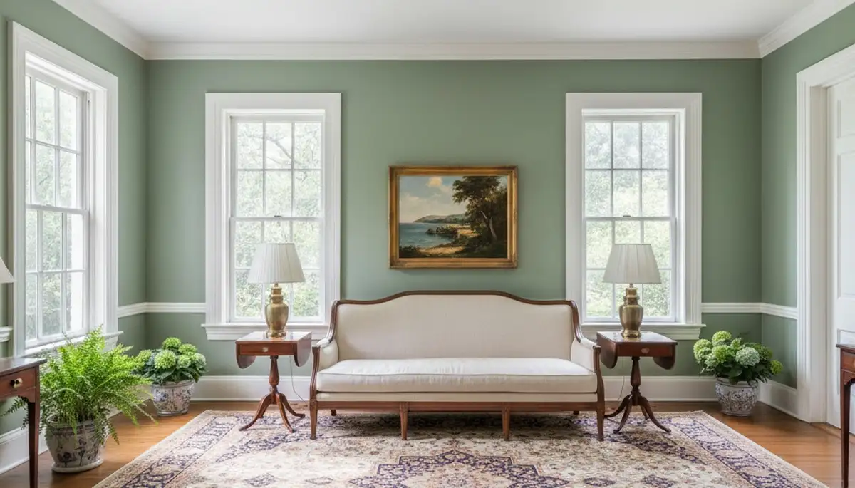 Finished interior painting in Savannah GA with smooth walls and fresh colors by local house painters