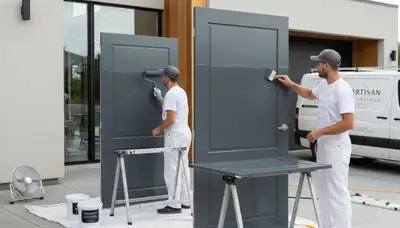 Professional door painting and refinishing in Savannah, GA by expert residential painters