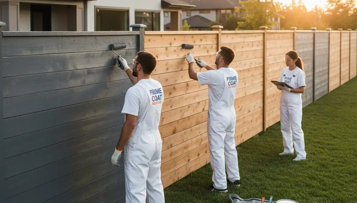 Professional fence painting in Savannah, GA by expert local painters protecting wood and vinyl fences