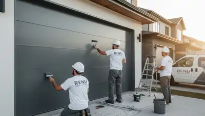 Professional garage door painting by house painters in Savannah, GA for lasting coastal curb appeal