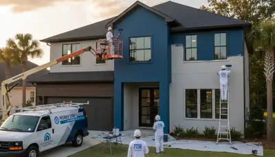 Professional house painters transforming home exteriors in Savannah, GA