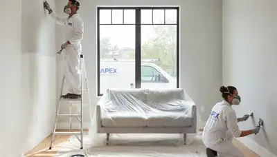 Professional interior house painting in Savannah, GA showing freshly painted coastal-style living room