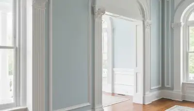 Professional interior trim painting in Savannah, GA highlighting detailed woodwork and crisp finish